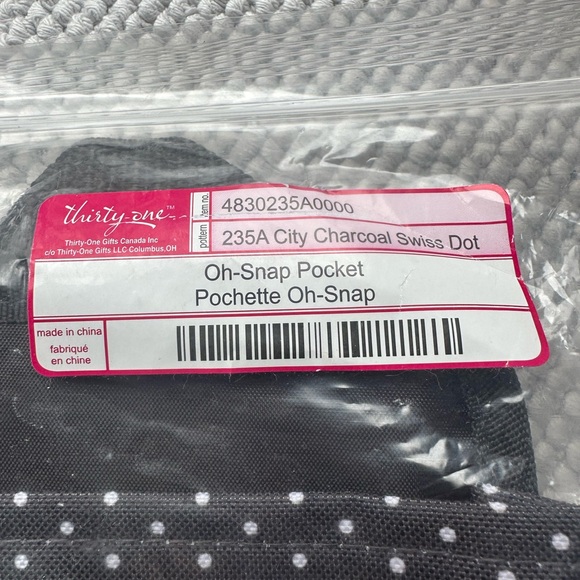 thirty-one Charcoal with White Dot On-Snap Pocket - Picture 3 of 4